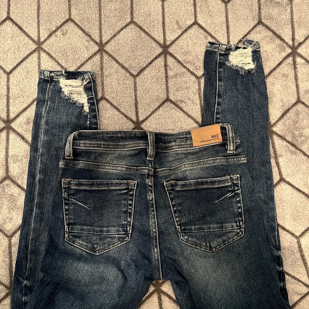 BKE Stella Mid-Rise Blue Distressed Jeans